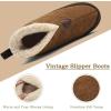 imageKuaiLu Mens Winter Slippers Memory Foam Slipper Boots for Men Cozy Felt Wool House Booties with Warm Sherpa Plush Lining Nonslip Rubber Sole Indoor Outdoor 714Khaki