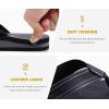 imageKuaiLu Mens Yoga Mat Leather Flip Flops with Arch Support Comfortable Cushion Walking Thong Sandals Slip On Indoor OutdoorBlack
