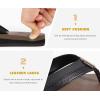 imageKuaiLu Mens Yoga Mat Leather Flip Flops with Arch Support Comfortable Cushion Walking Thong Sandals Slip On Indoor OutdoorBlack Brown