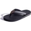 imageKuaiLu Mens Yoga Mat Leather Flip Flops with Arch Support Comfortable Cushion Walking Thong Sandals Slip On Indoor OutdoorBlack Grey