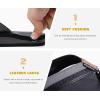 imageKuaiLu Mens Yoga Mat Leather Flip Flops with Arch Support Comfortable Cushion Walking Thong Sandals Slip On Indoor OutdoorBlack Grey