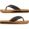 imageKuaiLu Mens Yoga Mat Leather Flip Flops with Arch Support Comfortable Cushion Walking Thong Sandals Slip On Indoor OutdoorBlack Khaki