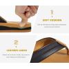 imageKuaiLu Mens Yoga Mat Leather Flip Flops with Arch Support Comfortable Cushion Walking Thong Sandals Slip On Indoor OutdoorBlack Khaki
