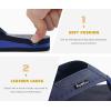 imageKuaiLu Mens Yoga Mat Leather Flip Flops with Arch Support Comfortable Cushion Walking Thong Sandals Slip On Indoor OutdoorBlue