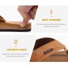 imageKuaiLu Mens Yoga Mat Leather Flip Flops with Arch Support Comfortable Cushion Walking Thong Sandals Slip On Indoor OutdoorBright Brown