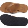 imageKuaiLu Mens Yoga Mat Leather Flip Flops with Arch Support Comfortable Cushion Walking Thong Sandals Slip On Indoor OutdoorBright Brown