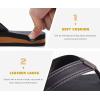 imageKuaiLu Mens Yoga Mat Leather Flip Flops with Arch Support Comfortable Cushion Walking Thong Sandals Slip On Indoor OutdoorBrown