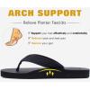 imageKuaiLu Mens Yoga Mat Leather Flip Flops with Arch Support Comfortable Cushion Walking Thong Sandals Slip On Indoor OutdoorCoal Black
