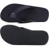 imageKuaiLu Mens Yoga Mat Leather Flip Flops with Arch Support Comfortable Cushion Walking Thong Sandals Slip On Indoor OutdoorCoal Black
