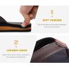 imageKuaiLu Mens Yoga Mat Leather Flip Flops with Arch Support Comfortable Cushion Walking Thong Sandals Slip On Indoor OutdoorDark Brown