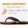 imageKuaiLu Mens Yoga Mat Leather Flip Flops with Arch Support Comfortable Cushion Walking Thong Sandals Slip On Indoor OutdoorKhaki