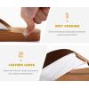imageKuaiLu Mens Yoga Mat Leather Flip Flops with Arch Support Comfortable Cushion Walking Thong Sandals Slip On Indoor OutdoorKhaki White
