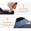 imageKuaiLu Mens Yoga Mat Leather Flip Flops with Arch Support Comfortable Cushion Walking Thong Sandals Slip On Indoor OutdoorNavy Blue