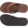 imageKuaiLu Mens Yoga Mat Leather Flip Flops with Arch Support Comfortable Cushion Walking Thong Sandals Slip On Indoor OutdoorReddish Brown