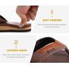 imageKuaiLu Mens Yoga Mat Leather Flip Flops with Arch Support Comfortable Cushion Walking Thong Sandals Slip On Indoor OutdoorReddish Brown