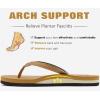 imageKuaiLu Womens Arch Support Flip Flops Comfortable Yoga Mat Slip on Summer Beach Walking Thong Cushion SandalsKhaki