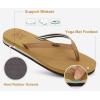 imageKuaiLu Womens Arch Support Flip Flops Comfortable Yoga Mat Slip on Summer Beach Walking Thong Cushion SandalsKhaki