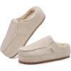 imageKuaiLu Womens Clog Slippers Cozy Suede Warm Plush Lined Arch Support Faux Fur House Ladies Bedroom Slippers Comfy Orthopedic Memory Foam Plantar Fasciitis Home Indoor Outdoor Shoes Beige US85