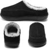 imageKuaiLu Womens Clog Slippers with Comfy Arch Support Orthotic Plantar Fasciitis Memory Foam Ladies Slippers for Women Winter Warm Fluff Slip on Felt Houes Shoes Hard Rubber Sole Black size 85