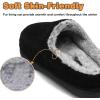 imageKuaiLu Womens Clog Slippers with Comfy Arch Support Orthotic Plantar Fasciitis Memory Foam Ladies Slippers for Women Winter Warm Fluff Slip on Felt Houes Shoes Hard Rubber Sole Black size 85