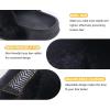 imageKuaiLu Womens Fuzzy Cross Band Platform Slippers Comfortable Faux Fur Open Toe Arch Support Slides Slippers for Indoor OutdoorBlack