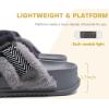 imageKuaiLu Womens Fuzzy Cross Band Platform Slippers Comfortable Faux Fur Open Toe Arch Support Slides Slippers for Indoor OutdoorGrey