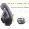 imageKuaiLu Womens Fuzzy Cross Band Platform Slippers Comfortable Faux Fur Open Toe Arch Support Slides Slippers for Indoor OutdoorGrey