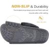 imageKuaiLu Womens Fuzzy Cross Band Platform Slippers Comfortable Faux Fur Open Toe Arch Support Slides Slippers for Indoor OutdoorGrey