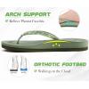 imageKuaiLu Womens Rhinestone Flip Flops with Comfort Arch Support Yoga Mat Cushion Sandals Fashion Summer Beach Travel Orthotic Walking Thong Sandles Slip on Plantar Fasciitis Indoor Outdoor ShoesGreen