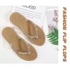 imageKuaiLu Womens Rhinestone Flip Flops with Comfort Arch Support Yoga Mat Cushion Sandals Fashion Summer Beach Travel Orthotic Walking Thong Sandles Slip on Plantar Fasciitis Indoor Outdoor ShoesBeige