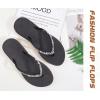 imageKuaiLu Womens Rhinestone Flip Flops with Comfort Arch Support Yoga Mat Cushion Sandals Fashion Summer Beach Travel Orthotic Walking Thong Sandles Slip on Plantar Fasciitis Indoor Outdoor ShoesBlack