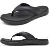 imageKuaiLu Mens Sport Flip Flops Comfort Orthotic Thong Sandals with Plantar Fasciitis Arch Support Outdoor Summer Beach Size 715Black
