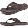 imageKuaiLu Mens Sport Flip Flops Comfort Orthotic Thong Sandals with Plantar Fasciitis Arch Support Outdoor Summer Beach Size 715Brown