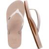 imageKuaiLu Womens Arch Support Flip Flops Comfortable Yoga Mat Slip on Summer Beach Walking Thong Cushion SandalsBeige
