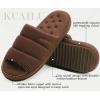 imageKuaiLu Mens Cottonblend Fabric Warm Slide Slippers  Comfy Arch Support IndoorOutdoor House Shoes  Size 11 Brown