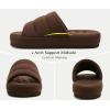 imageKuaiLu Mens Cottonblend Fabric Warm Slide Slippers  Comfy Arch Support IndoorOutdoor House Shoes  Size 11 Brown