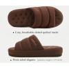 imageKuaiLu Mens Cottonblend Fabric Warm Slide Slippers  Comfy Arch Support IndoorOutdoor House Shoes  Size 11 Brown