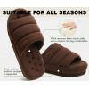 imageKuaiLu Mens Cottonblend Fabric Warm Slide Slippers  Comfy Arch Support IndoorOutdoor House Shoes  Size 11 Brown