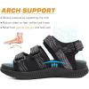 imageKuaiLu Mens Hiking Sandals with Arch Support Orthopedic Walking Recovery Sandals for Plantar Fasciitis Open Toe Summer Athletic Sport Comfortable Cushion Breathable Outdoor Water Sandals Size713Black