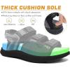 imageKuaiLu Mens Hiking Sandals with Arch Support Orthopedic Walking Recovery Sandals for Plantar Fasciitis Open Toe Summer Athletic Sport Comfortable Cushion Breathable Outdoor Water Sandals Size713Black