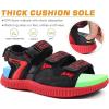 imageKuaiLu Mens Hiking Sandals with Arch Support Orthopedic Walking Recovery Sandals for Plantar Fasciitis Open Toe Summer Athletic Sport Comfortable Cushion Breathable Outdoor Water Sandals Size713BlackRed