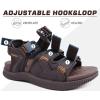 imageKuaiLu Mens Hiking Sandals with Arch Support Orthopedic Walking Recovery Sandals for Plantar Fasciitis Open Toe Summer Athletic Sport Comfortable Cushion Breathable Outdoor Water Sandals Size713Brown