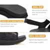 imageKuaiLu Mens Hiking Sandals with Arch Support Orthopedic Walking Recovery Sandals for Plantar Fasciitis Open Toe Summer Athletic Sport Comfortable Cushion Breathable Outdoor Water Sandals Size713Black