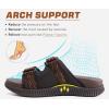 imageKuaiLu Mens Orthotic Sandals Athletic Thick Cushion Recovery Sport Slides Adjustable Strap Open Toe Walking Sandles With Comfortable Plantar Fasciitis Arch SupportBrown