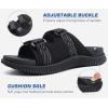imageKuaiLu Mens Orthotic Sandals Athletic Thick Cushion Recovery Sport Slides Adjustable Strap Open Toe Walking Sandles With Comfortable Plantar Fasciitis Arch SupportBlack