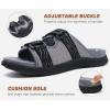 imageKuaiLu Mens Orthotic Sandals Athletic Thick Cushion Recovery Sport Slides Adjustable Strap Open Toe Walking Sandles With Comfortable Plantar Fasciitis Arch SupportGrey