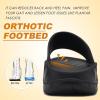 imageKuaiLu Mens Recovery Sandals Orthotic Thick Cushion Open Toe Sport Slides With Comfortable Plantar Fasciitis Arch Support Reduces Stress on Feet Joints ampamp Back PostExerciseBlack