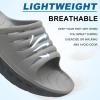 imageKuaiLu Mens Recovery Sandals Orthotic Thick Cushion Open Toe Sport Slides With Comfortable Plantar Fasciitis Arch Support Reduces Stress on Feet Joints ampamp Back PostExerciseGrey