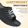 imageKuaiLu Mens Recovery Sandals Orthotic Thick Cushion Open Toe Sport Slides With Comfortable Plantar Fasciitis Arch Support Reduces Stress on Feet Joints ampamp Back PostExerciseBlack