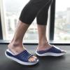 imageKuaiLu Mens Recovery Sandals Orthotic Thick Cushion Open Toe Sport Slides With Comfortable Plantar Fasciitis Arch Support Reduces Stress on Feet Joints ampamp Back PostExerciseBlue White